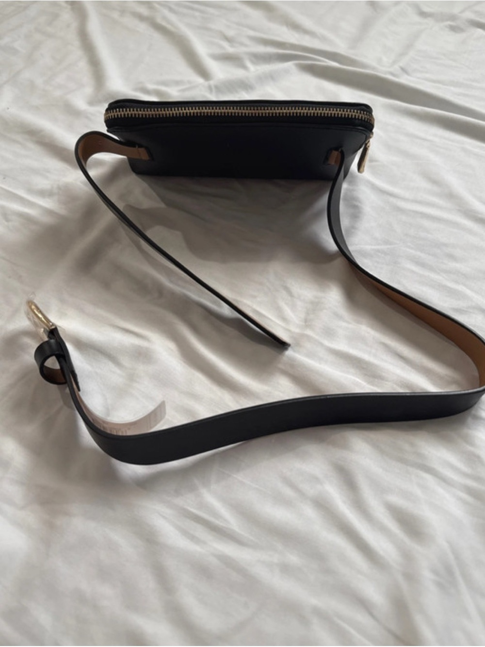 NWT Kate Spade New York Zip Logo Small Belt Bag, Black Leather - Picture 8 of 10